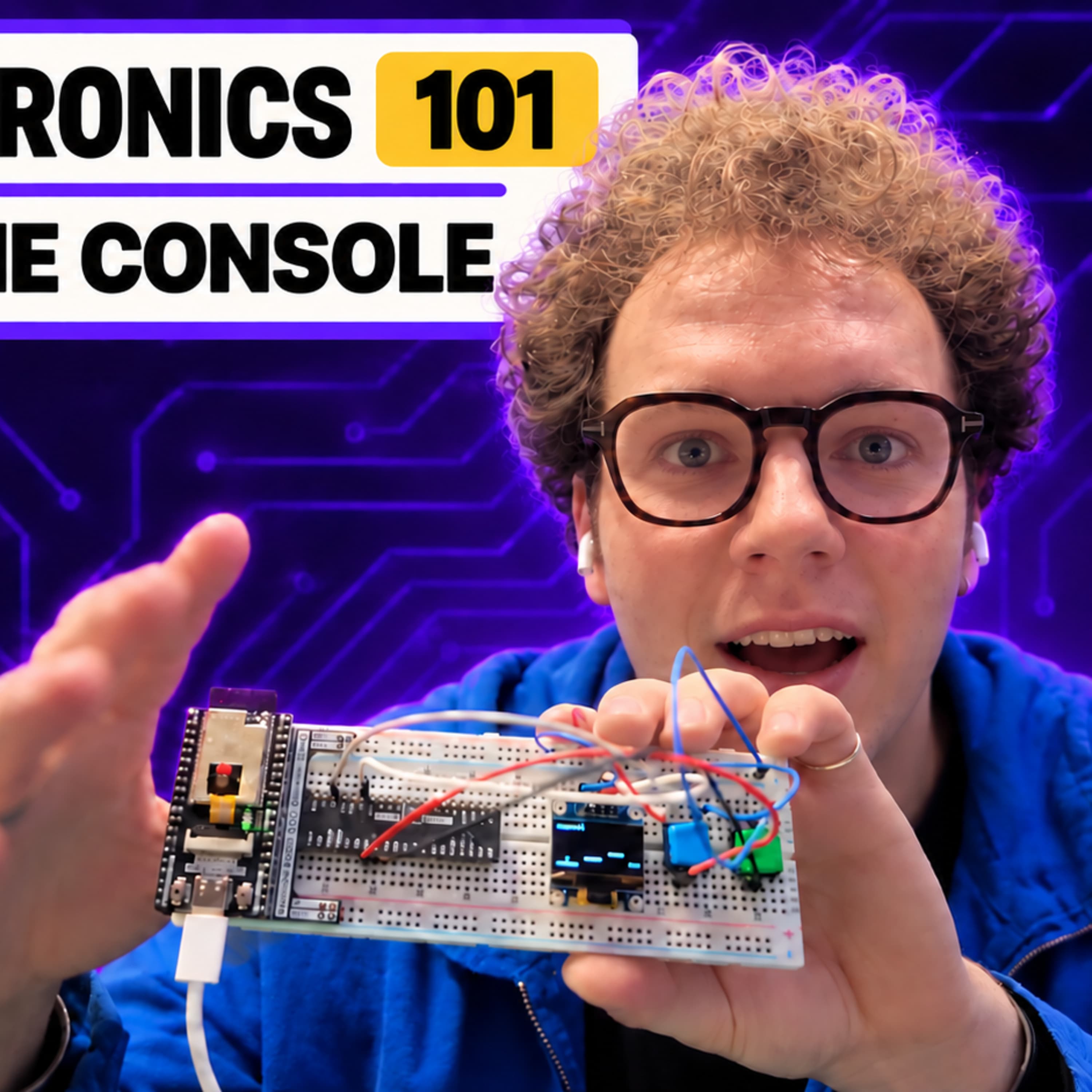 Cover art for #67 Electronics + AI 101: Building an $8 Game Console From Scratch | Sam Beek, AI Hardware at Schematik - The Founder's Foyer Podcast